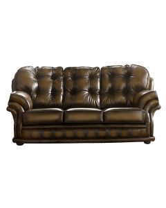 Chesterfield 3 Seater Antique Tan Leather Sofa Bespoke In Knightsbr­idge Style