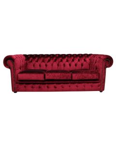 Chesterfield 3 Seater Boutique Wine Velvet Sofa Settee Bespoke In Classic Style