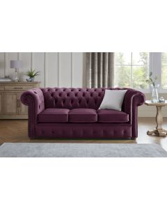 Chesterfield 3 Seater Fabric Malta Purple 01 Sofa