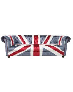 Chesterfield 3 Seater Luxury Velvet Sofa In Union Jack Style