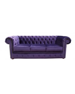 Chesterfield 3 Seater Malta Amethyst Purple Velvet Sofa In Classic Style