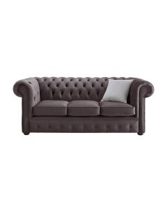 Chesterfield 3 Seater Malta Lavender Purple Velvet Fabric Sofa In Classic Style 