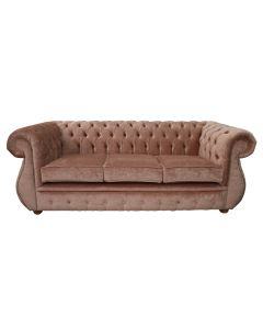 Chesterfield 3 Seater Pastiche Coral Velvet Sofa Bespoke In Kimberley Style   