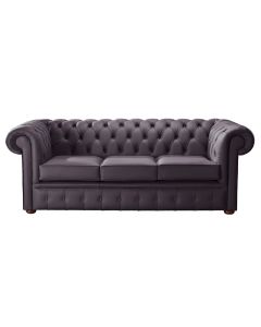 Chesterfield 3 Seater Shelly Amethyst Leather Sofa Bespoke In Classic Style