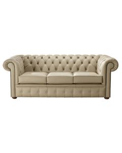 Chesterfield 3 Seater Shelly Basket Leather Sofa Bespoke In Classic Style