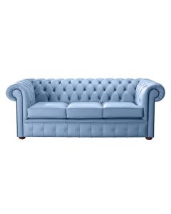 Chesterfield 3 Seater Shelly Haze Leather Sofa Bespoke In Classic Style