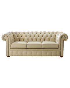Chesterfield 3 Seater Shelly Somerset Stone Leather Sofa Bespoke In Classic Style