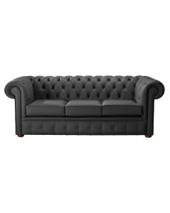 Chesterfield 3 Seater Shelly Steel Leather Sofa Bespoke In Classic Style
