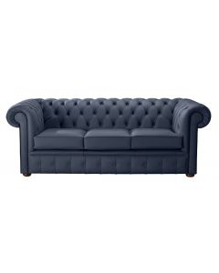 Chesterfield 3 Seater Shelly Suffolk Blue Leather Sofa Bespoke In Classic Style