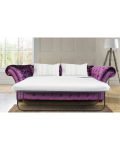 Chesterfield 3 Seater Sofa Bed Boutique Crush Purple Velvet Fabric In Balmoral Style