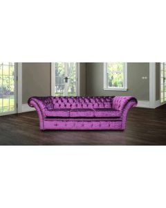 Chesterfield 3 Seater Sofa Settee Boutique Crush Purple Velvet Fabric In Balmoral Style