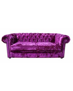 Chesterfield 3 Seater Sofa Settee Lustro Glamour Pink Velvet In Classic Style
