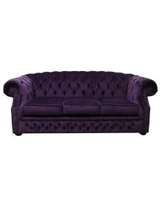 Chesterfield 3 Seater Sofa Velluto Amethyst Purple Fabric In Buckingham Style