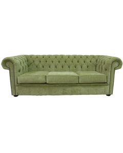 Chesterfield 3 Seater Sofa Velluto Lime Green Velvet Fabric In Classic Style