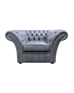 Chesterfield Club Armchair Stella Liquorice Leather In Balmoral Style