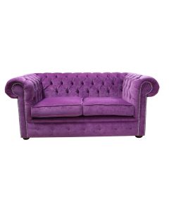 Chesterfield Custom Made 2 Seater Settee Sofa Pimlico Grape Real Fabric 