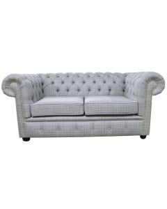Chesterfield Handmade 2 Seater Sofa Rhona Dove Fabric In Classic Style