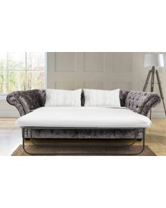 Chesterfield Handmade 3 Seater Sofa Bed Senso Fossil Velvet Fabric In Balmoral Style