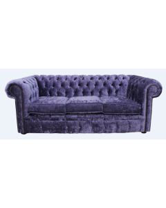 Chesterfield Handmade 3 Seater Sofa Settee Modena Lilac Purple Velvet Fabric In Classic Style