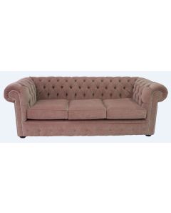Chesterfield Handmade 3 Seater Sofa Settee Pimlico Rose Red Fabric In Classic Style