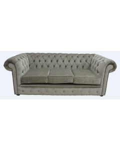 Chesterfield Handmade 3 Seater Sofa Settee Velluto Sage Green Fabric In Classic Style