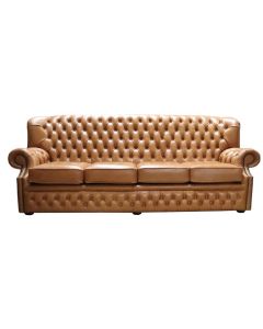 Chesterfield Handmade 4 Seater Sofa Old English Saddle Leather In Monks Style