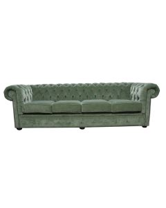 Chesterfield Handmade 4 Seater Sofa Pimlico Moss Green Fabric In Classic Style