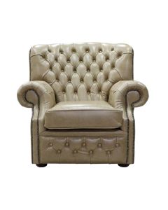 Chesterfield Handmade Armchair Old English Parchment Leather In Monks Style