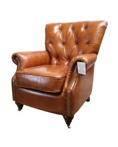 Chesterfield Handmade Chatsworth Armchair Vintage Tan Distressed Real Leather 