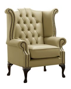 Chesterfield High Back Wing Chair Shelly Golders Green Leather Bespoke In Queen Anne Style