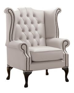 Chesterfield High Back Wing Chair Shelly Grove Leather Bespoke In Queen Anne Style
