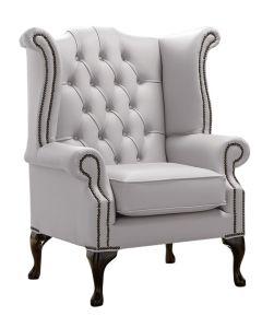 Chesterfield High Back Wing Chair Shelly Seely Leather Bespoke In Queen Anne Style