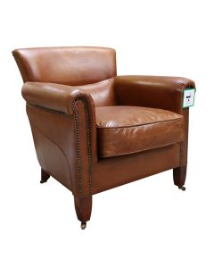 Classic Handmade Armchair Distressed Tan Real Leather 