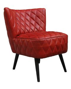 Cocktail Quilt Custom Made Chair Vintage Rouge Red Real Leather 