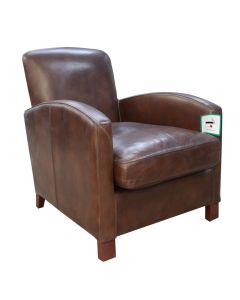 Corey Genuine Vintage Chair Distressed Brown Real Leather 