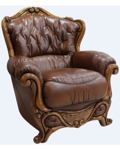 Dante Handmade Sofa Armchair Genuine Italian Tabak Brown Real Leather 