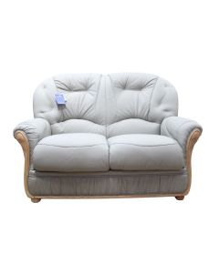 Debora Handmade 2 Seater Sofa Settee Genuine Italian Dark Grey Real Leather