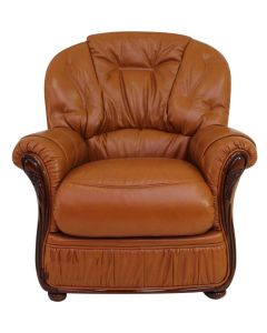 Debora Handmade Sofa Armchair Genuine Italian Tan Real Leather