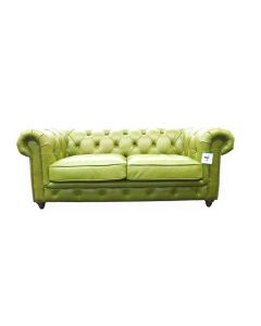 Earle Handmade Chesterfield Vintage 2 Seater Sofa Olive Green Nappa Real Leather In Stock
