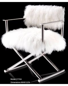Fluffy Custom Made Metal Frame Directors Chair