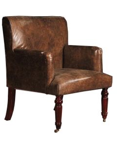 Grayson Handmade Armchair Vintage Brown Distressed Real Leather 