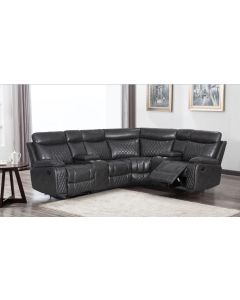 Hampton Genuine Reclining Corner Group Sofa 2+C+1 Charcoal Grey Real Leather In Stock
