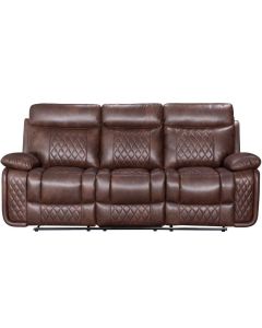 Hampton Original 3 Seater Reclining Sofa Tan Real Leather In Stock