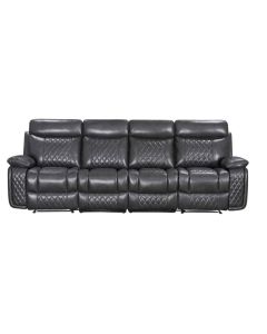 Hampton Original 4 Seater Reclining Sofa Charcoal Grey Real Leather In Stock
