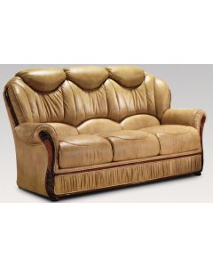 Hawaii Handmade 3 Seater Sofa Genuine Italian Nut Real Leather 