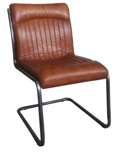 Irving Handmade Vintage Dining Chair Distressed Brown Real Leather 