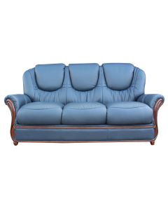 Juliet Handmade 3 Seater Sofa Settee Genuine Italian Navy Blue Real Leather  
