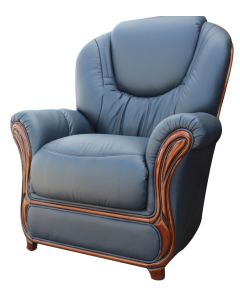 Juliet Original Sofa Armchair Genuine Italian Blue Real Leather