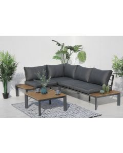 Linus Corner Aluminum Modern Garden Sofa Set With Coffee Table