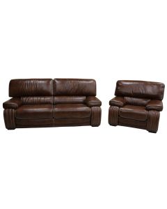 Livorno Handmade 3 + 1 Seater Sofa Suite Genuine Italian Tabak Brown Real Leather 